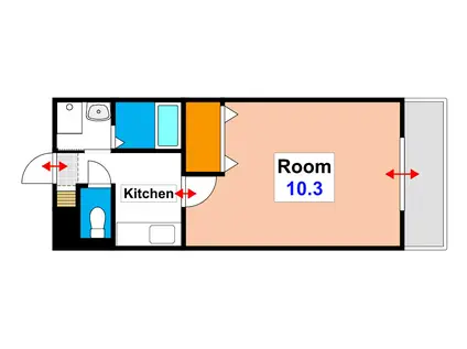 LIVABLE奥田本町(1K/5階)の間取り写真