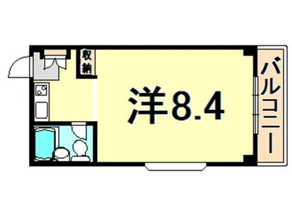 第一モギハイツ(1K/3階)の間取り写真