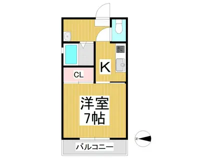 第五松本コーポ(1K/2階)の間取り写真