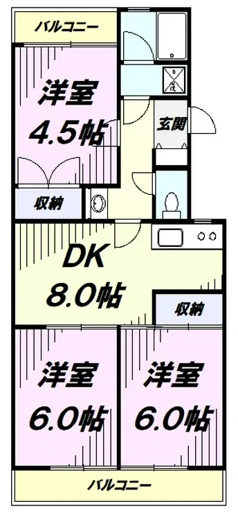 けやき台ハイツ 1階階 間取り