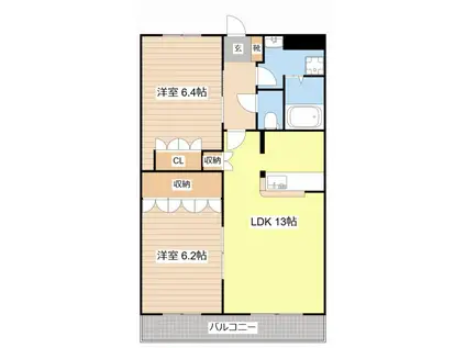 IZUMI(2LDK/2階)の間取り写真