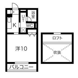 リトルガーデン(1K/2階)の間取り写真