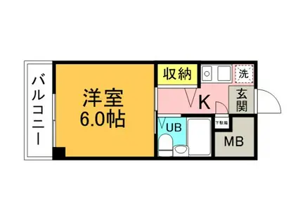 手島ビル(1K/2階)の間取り写真