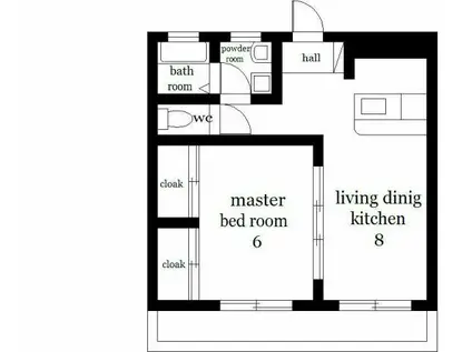 リージェントマンション(1LDK/2階)の間取り写真