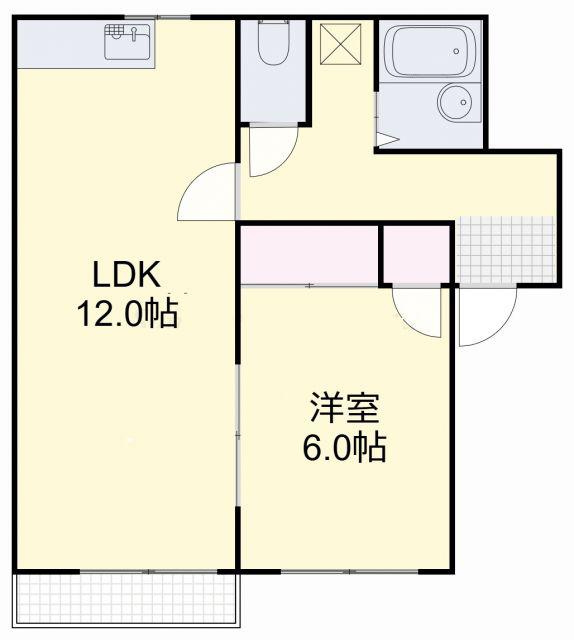 川井コーポ(1LDK/2階)の間取り写真