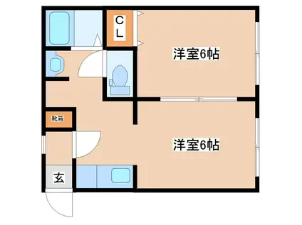 メゾン清水沼(2K/1階)の間取り写真