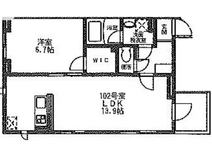 グレースポイント(1LDK/2階)の間取り写真