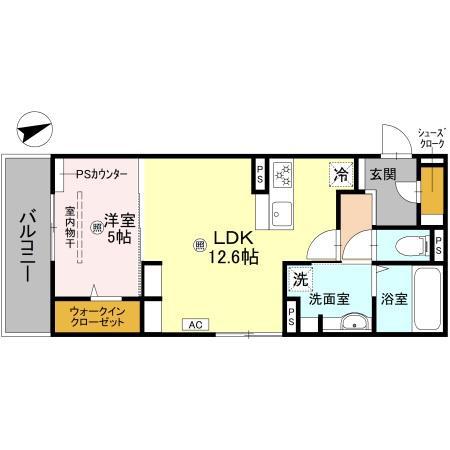D-RESIDENCE上甲子園(1LDK/1階)の間取り写真