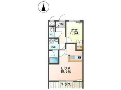 エスポ・ワール(1LDK/1階)の間取り写真