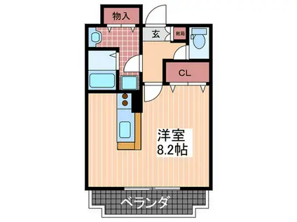 グリーンヒル(ワンルーム/3階)の間取り写真