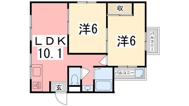 三景コーポ(2LDK/1階)の間取り写真