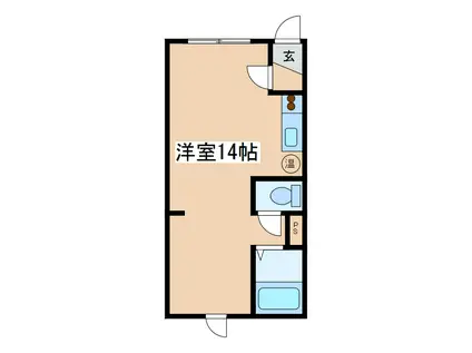 パークサイド貴(ワンルーム/1階)の間取り写真