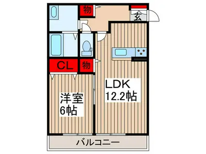 モダンカーサ日進II(1LDK/2階)の間取り写真