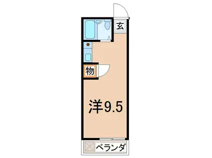 横井ビル(ワンルーム/1階)の間取り写真