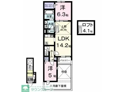 ひだまりガーデンテラスI(2LDK/2階)の間取り写真
