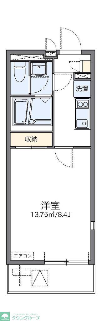 レオネクストスピネル(1K/1階)の間取り写真