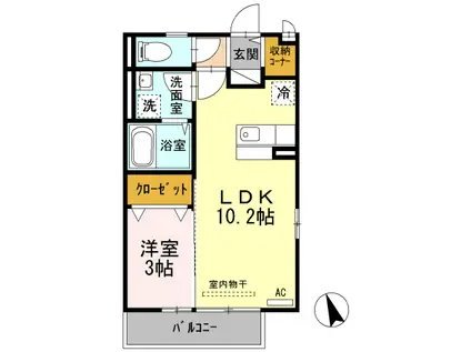 エリゼ/フローラ/ル・モンドエリゼ(1LDK/2階)の間取り写真