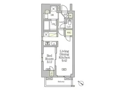 アジールコート松濤(1LDK/2階)の間取り写真
