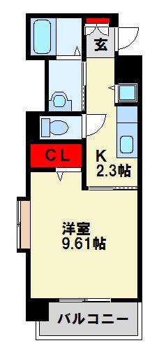セレスタイト黒崎(1K/7階)の間取り写真