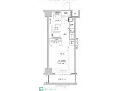 RELUXIA横濱元町(1K/3階)の間取り写真