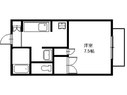 サニーウェル(1K/1階)の間取り写真