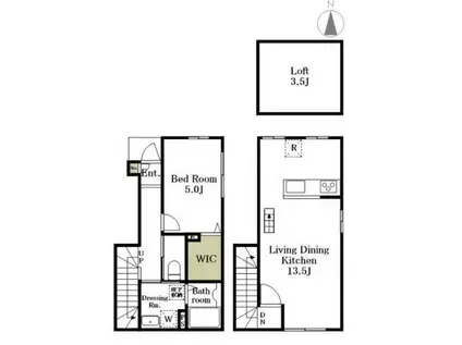 コート自由ヶ丘(1LDK/2階)の間取り写真