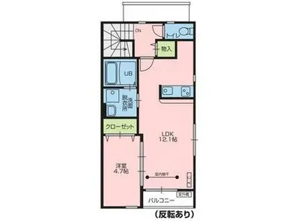 LUCENT 浪江(1LDK/2階)の間取り写真