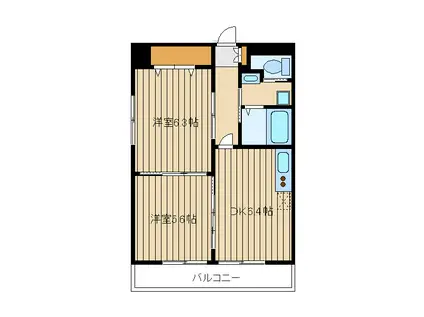 グラースビ高島平(2DK/1階)の間取り写真