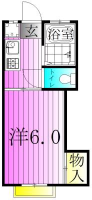 日乃出コーポ(1K/1階)の間取り写真