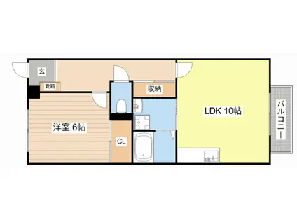 CASA FORESTA(1LDK/1階)の間取り写真