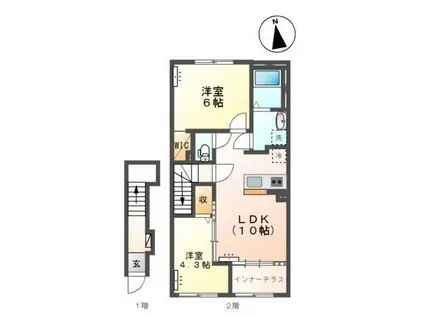 RIELISリエリス(2LDK/2階)の間取り写真