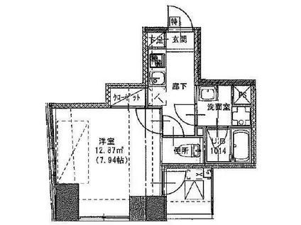 エスレジデンス日本橋浜町(1K/3階)の間取り写真