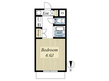 ベルドゥムール草加東(1K/1階)の間取り写真
