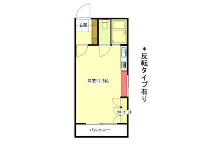 マンション芝居小屋(ワンルーム/3階)の間取り写真
