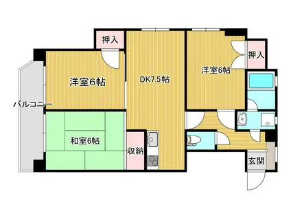 カーサグランデ西千石(3DK/5階)の間取り写真