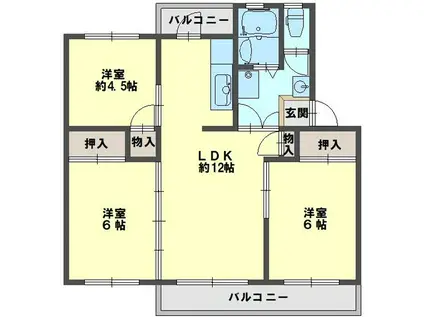 泉北槇塚台10(3LDK/4階)の間取り写真