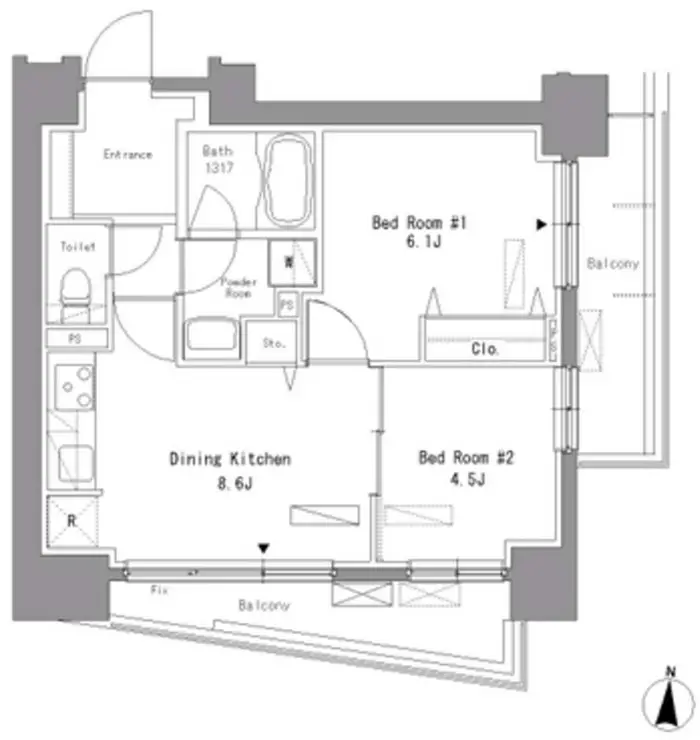 パークアクシス錦糸町 2階階 間取り