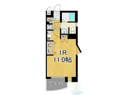 Kステーションプラザ八田(ワンルーム/2階)の間取り写真
