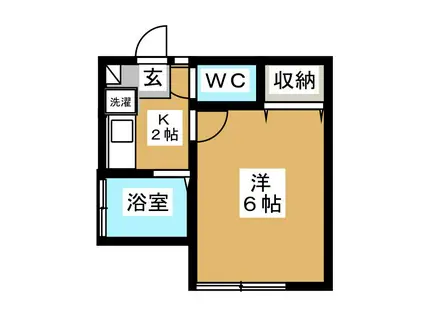 フラワーハイツ(1K/1階)の間取り写真