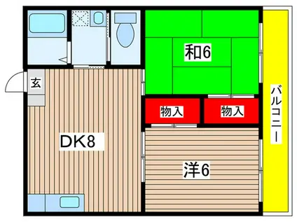 メゾン長束(2DK/3階)の間取り写真