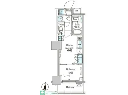 パークアクシス錦糸公園(1DK/6階)の間取り写真
