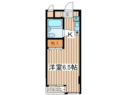 ジュネパレス海老名第2(ワンルーム/2階)の間取り写真