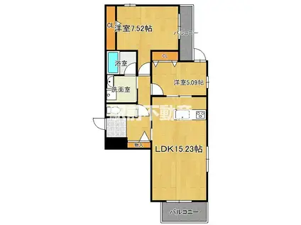 GRAZIO A棟(2LDK/3階)の間取り写真