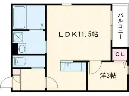 LECOCON桑名IV(1LDK/1階)の間取り写真
