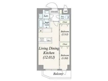 GRAN PASEO 谷在家(2LDK/5階)の間取り写真