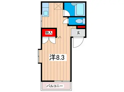 シェル川尻B(ワンルーム/2階)の間取り写真