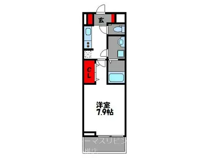 クラウンハイツ(1K/2階)の間取り写真