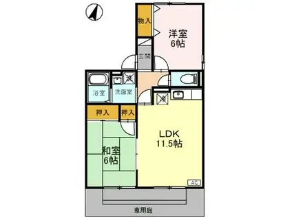 サンフラワーA(2LDK/1階)の間取り写真