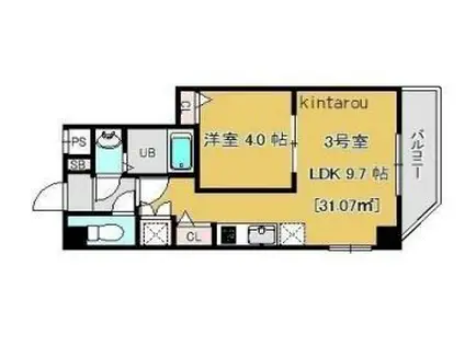 アルカンシエル稲毛(1LDK/3階)の間取り写真