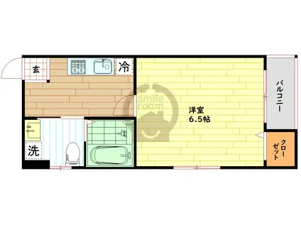 TS CLUB参番館(1K/5階)の間取り写真